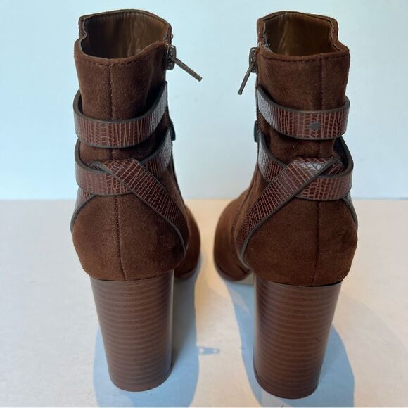 Cato Women's Heeled Brown Faux Suede Ankle Boots Size 9M - Picture 9 of 9